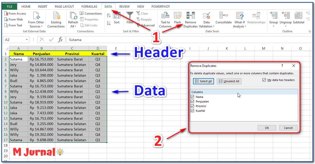 Cara Menemukan Data Duplikat di Excel